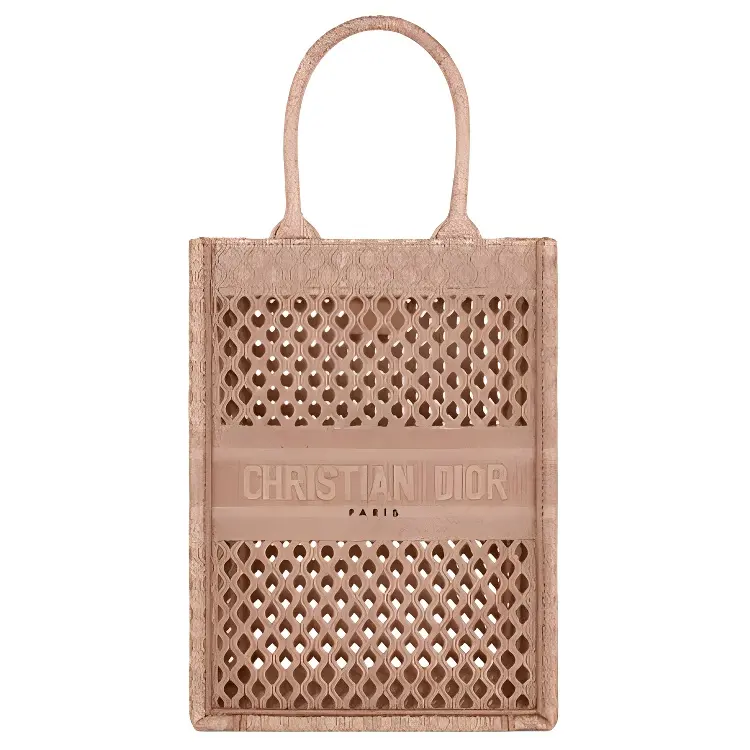 DIOR BookTote Cotton Tote Bag, Shopping Bag, Handbag Women's Nude Pink