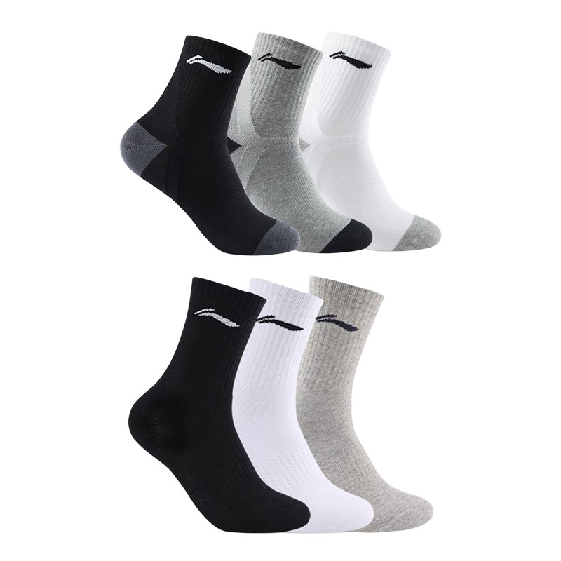 Li Ning Crew Socks Unisex 6 Pack