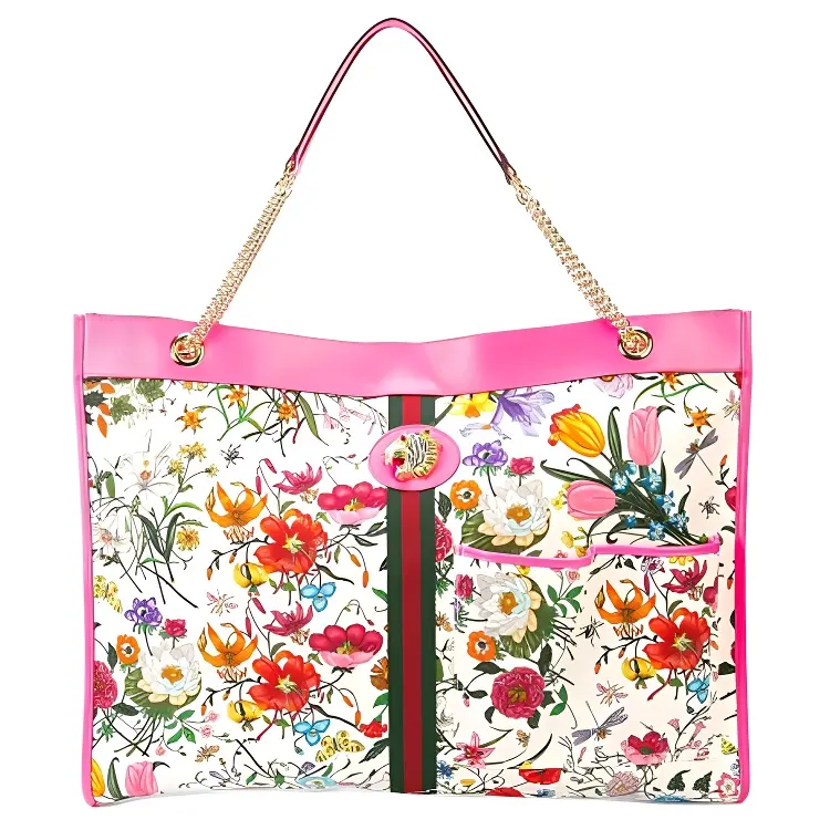GUCCI Rajah Canvas With Leather Combo Bag, Tote Bag, Shopping Bag, Shoulder Bag, Handbag Women's Multicolor