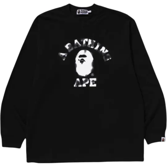 A BATHING APE ® Logo print Long sleeve T shirt