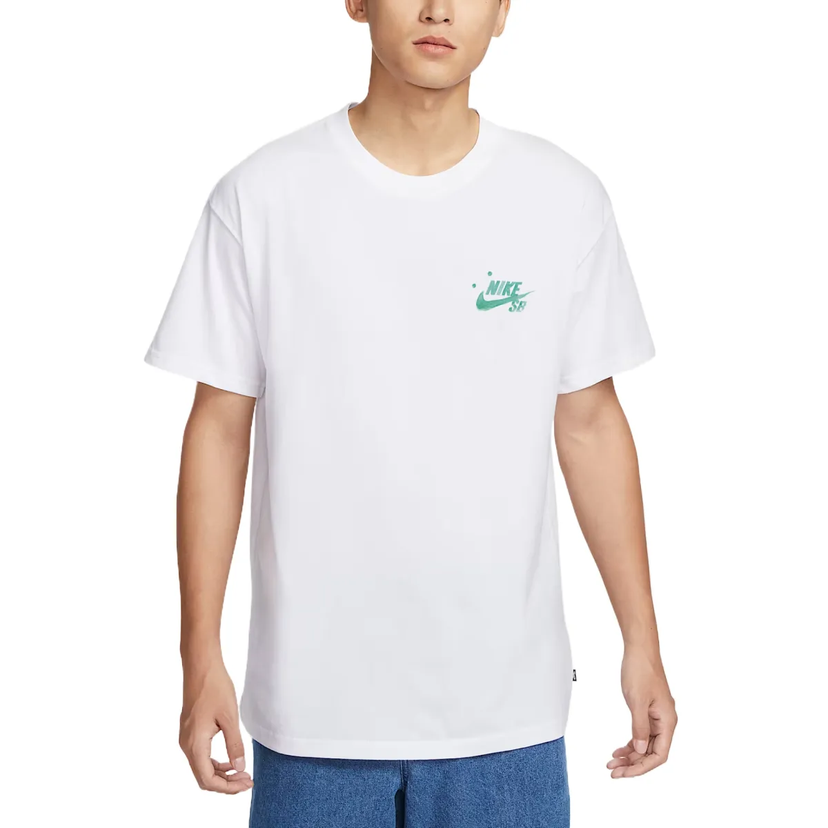 Nike SB T-Shirts Men's White Crew Neck Moderate Straight Fit