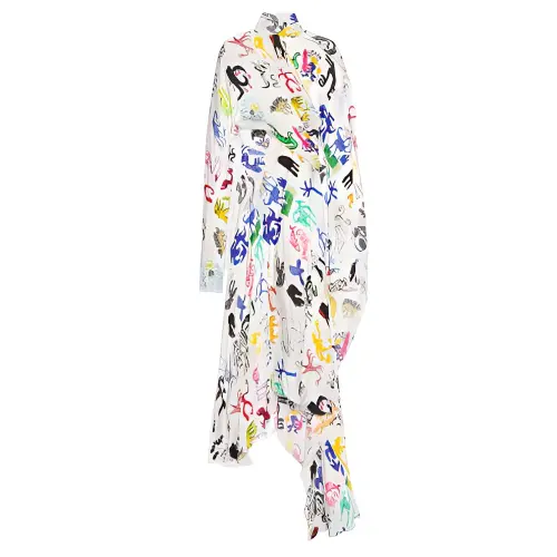 Balenciaga Long Sleeved Dress Women's White