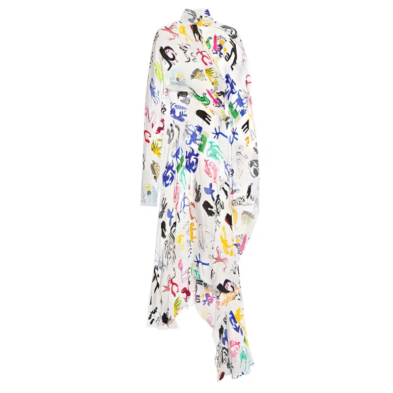 Balenciaga Long Sleeved Dress Women's White
