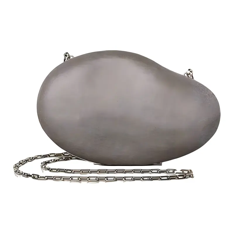 Bottega Veneta Natural Stone One Shoulder Crossbody Clutch Women's Light Gray