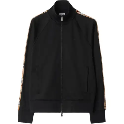 Burberry checked-trim sweatshirt