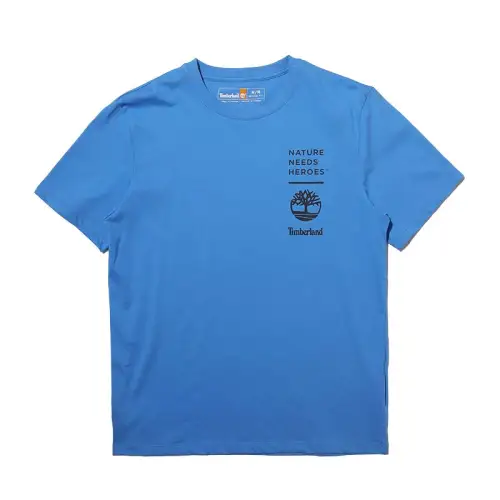 Timberland T Shirts Men's Blue Crew Neck Moderate