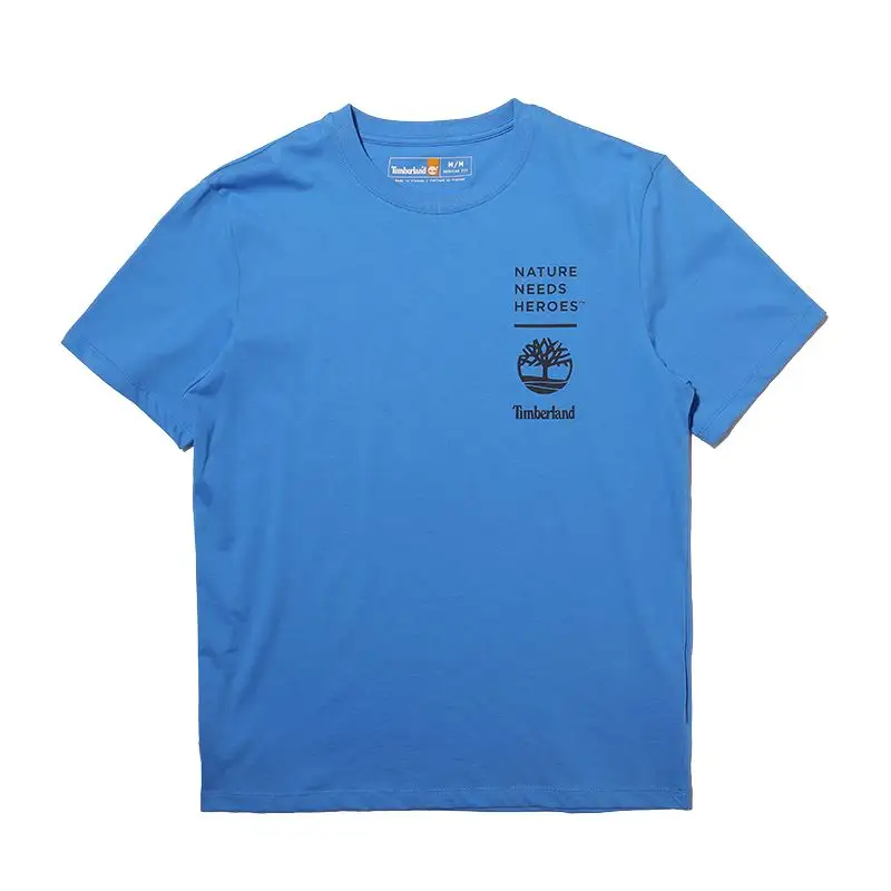 Timberland T Shirts Men's Blue Crew Neck Moderate
