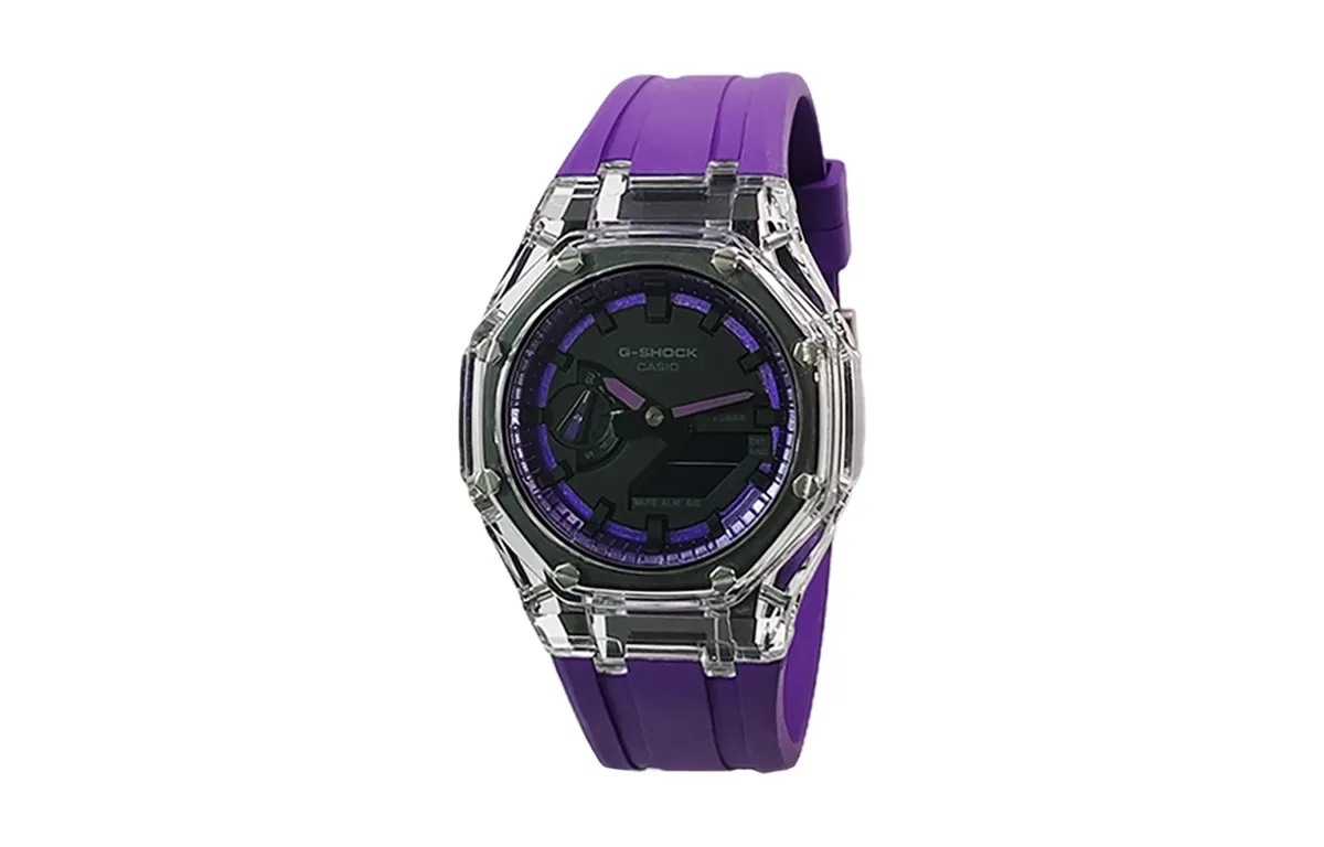 CASIO Custom Collection Quartz Movement Fluoroelastomer Strap Watch Men's Watches Black Dial