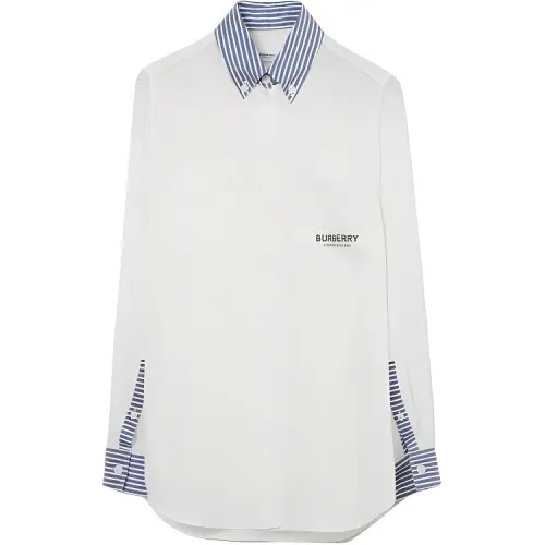 【Previous Season】logo-print silk shirt