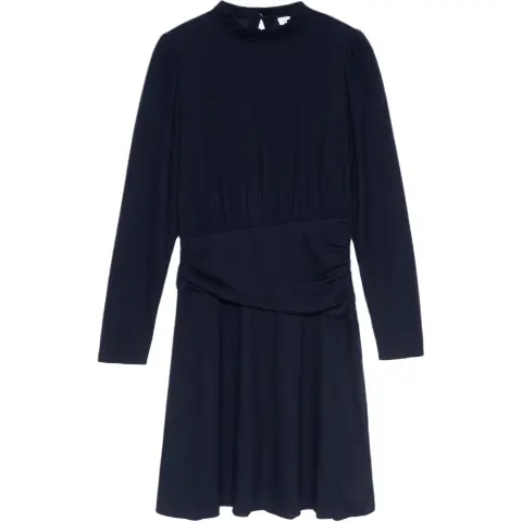 COACH Long-Sleeved Dresses Women's Navy Crew Neck Moderate