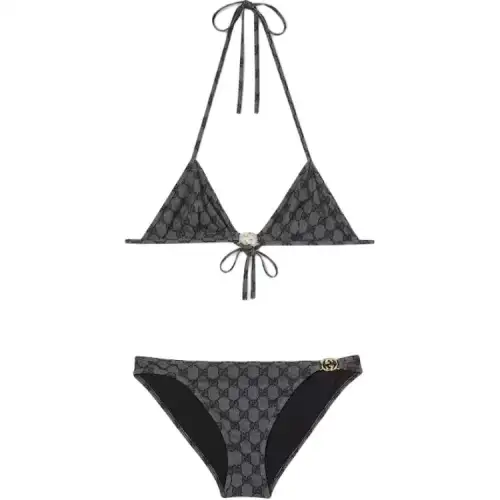 GUCCI Printed Gg Stretch Jersey Bikini