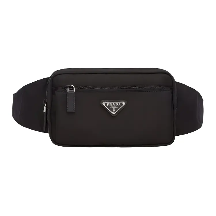 PRADA Nylon Fanny Pack Unisex Black