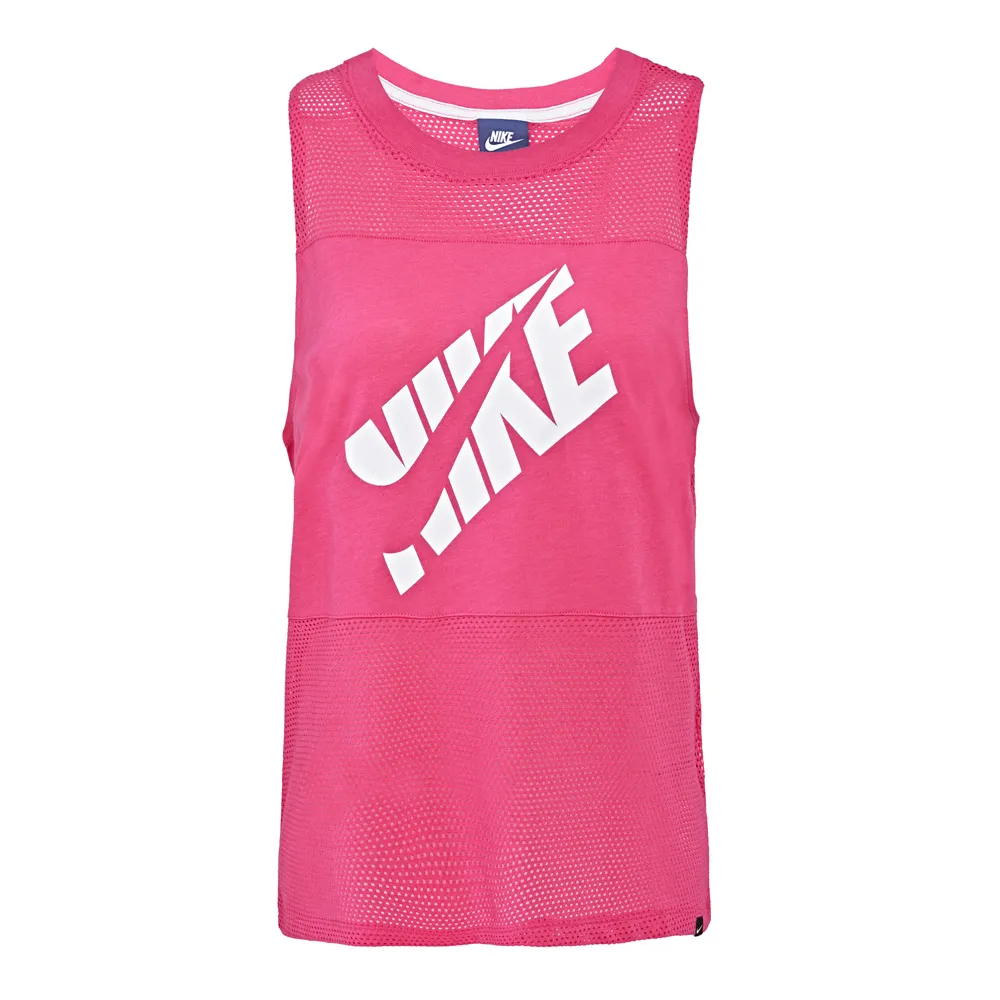 Nike Tank Tops Women's Red Crew Neck Moderate Straight Fit