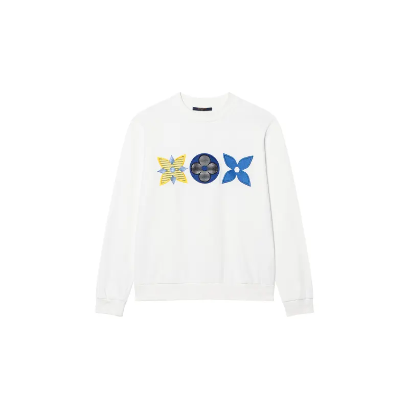 Louis Vuitton 2020 monogram-flower embroidery sweatshirt