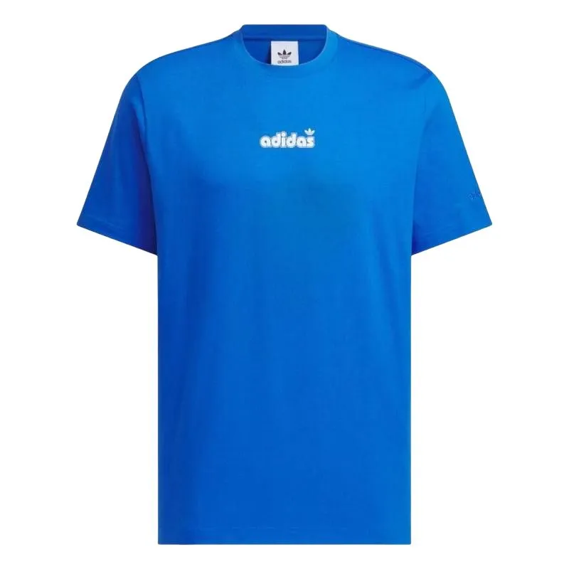 Adidas T-Shirts Men's Blue Crew Neck Moderate Straight Fit
