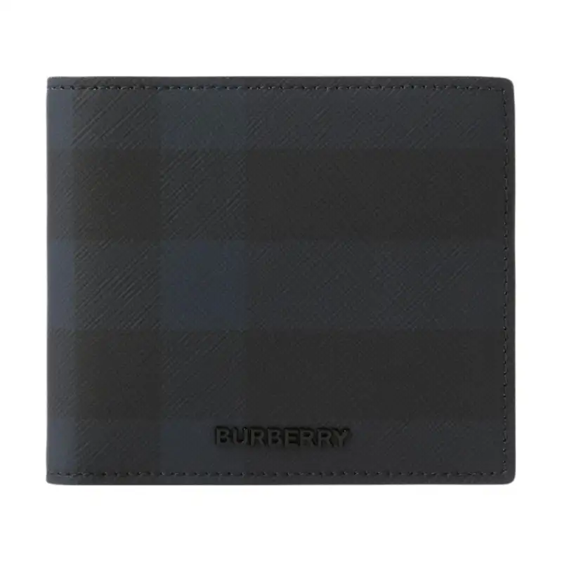 Burberry With Leather Wallet Men's Marine Blue
