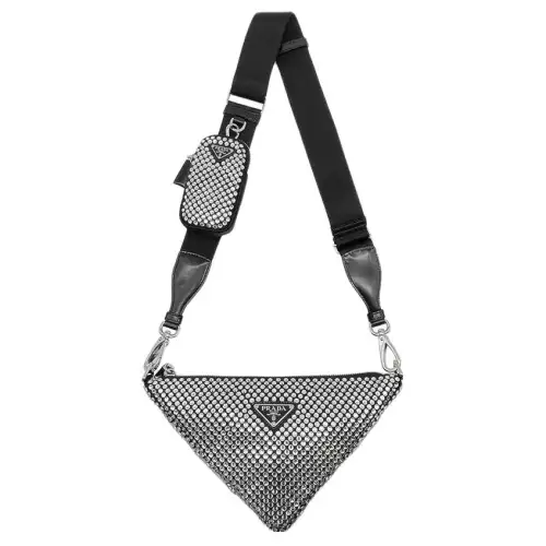PRADA Triangle Fabric Triangle Bag, Shoulder Bag, Crossbody Bag Women's Black