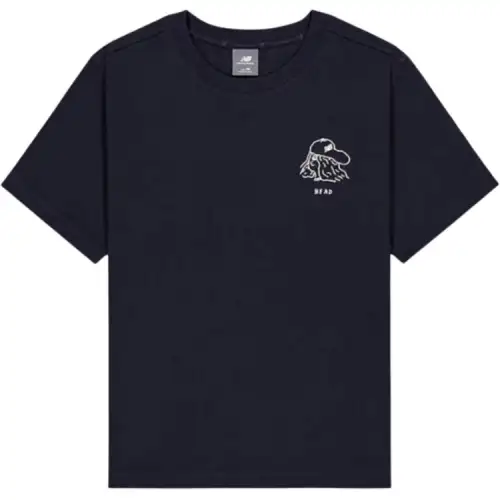 New Balance NB Grey SS25 Drop Shoulder Sleeve T Shirt Women's Marine Blue