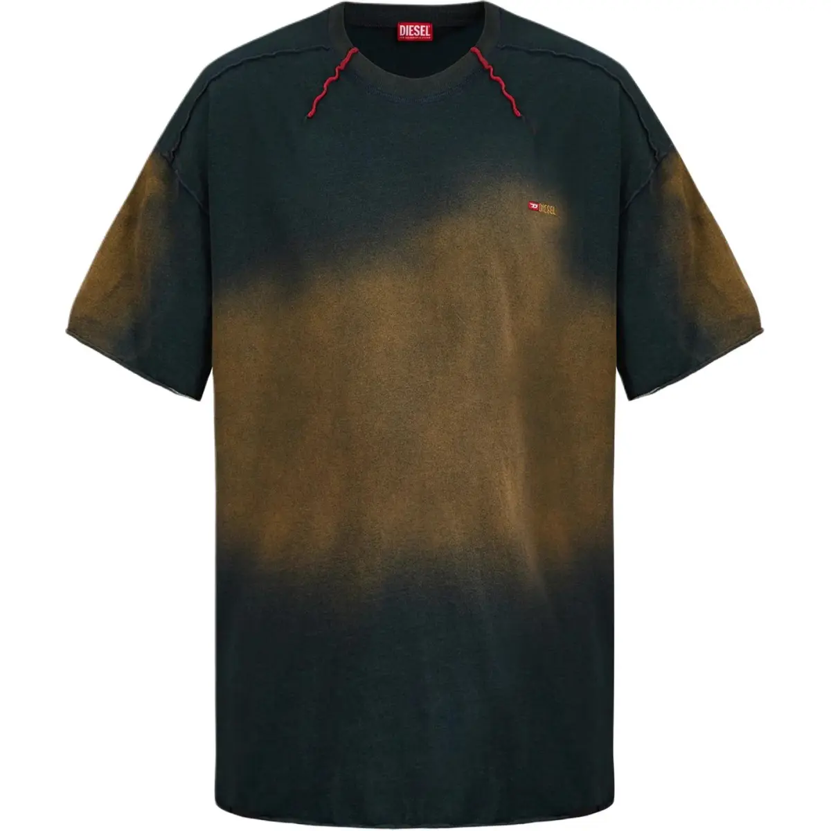 DIESEL T-Shirts Men's Brown Crew Neck