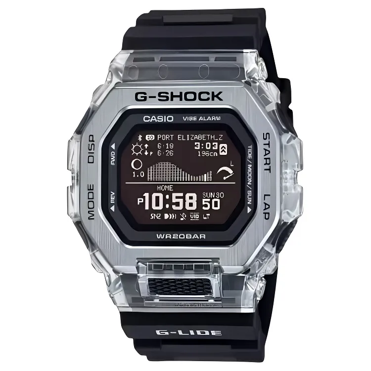 CASIO GBX 100 Collection 200m Waterproof Quartz Movement Resin Strap Watch Unisex Black Dial