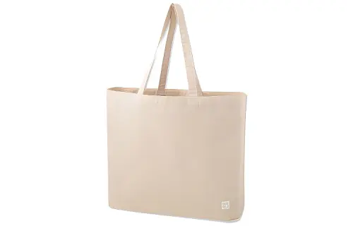 UNIQLO Canvas Tote Bag, Shopping Bag, Handbag Large Unisex Beige
