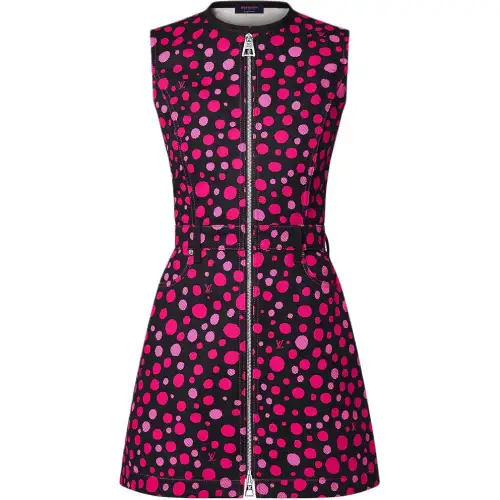 LOUIS VUITTON x Yayoi Kusama Sleeveless Dress Women's Black Pink