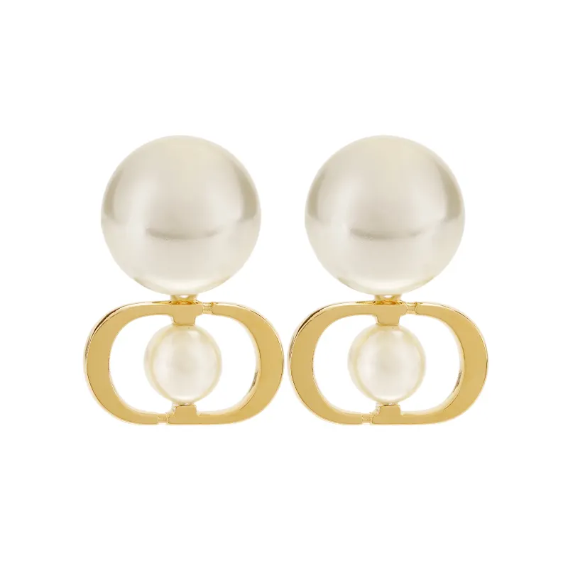 DIOR Brass Earrings Women's Gold