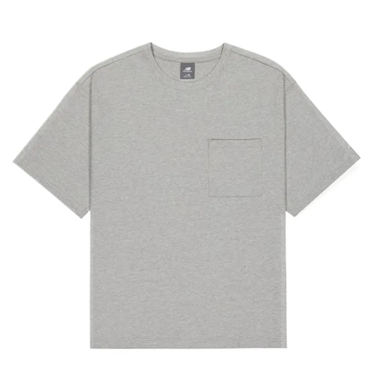 New Balance T-Shirts Men's Gray Crew Neck Thin Straight Fit