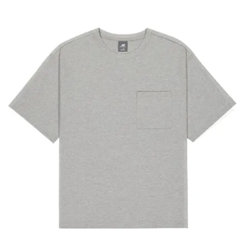 New Balance T Shirts Men's Gray Crew Neck Thin Straight Fit