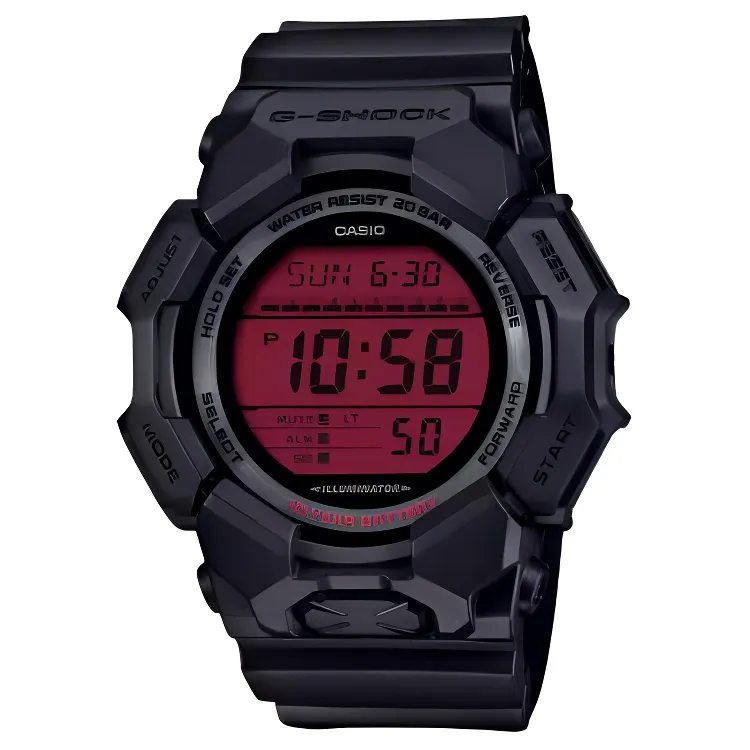 CASIO GD 010 Collection 200m Waterproof Quartz Movement Resin Strap Watch Unisex Red Watch Dial