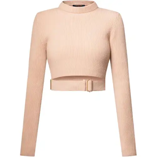 Lv Belted Cropped Pullover