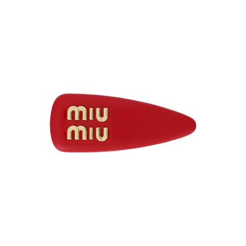 MIU MIU Leather Hair Clips Women's Red