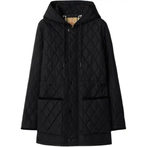 Burberry Checkered Detailed Quilted Coat
