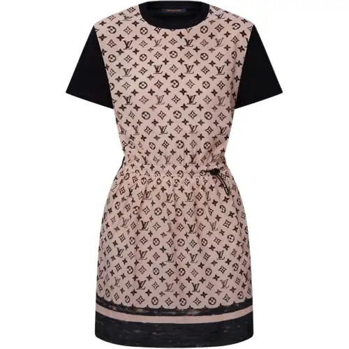 Lv Monogram Front Drawstring Dress