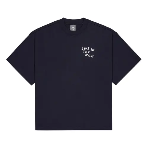 New Balance NB Grey SS25 T Shirt Men's Navy Blue
