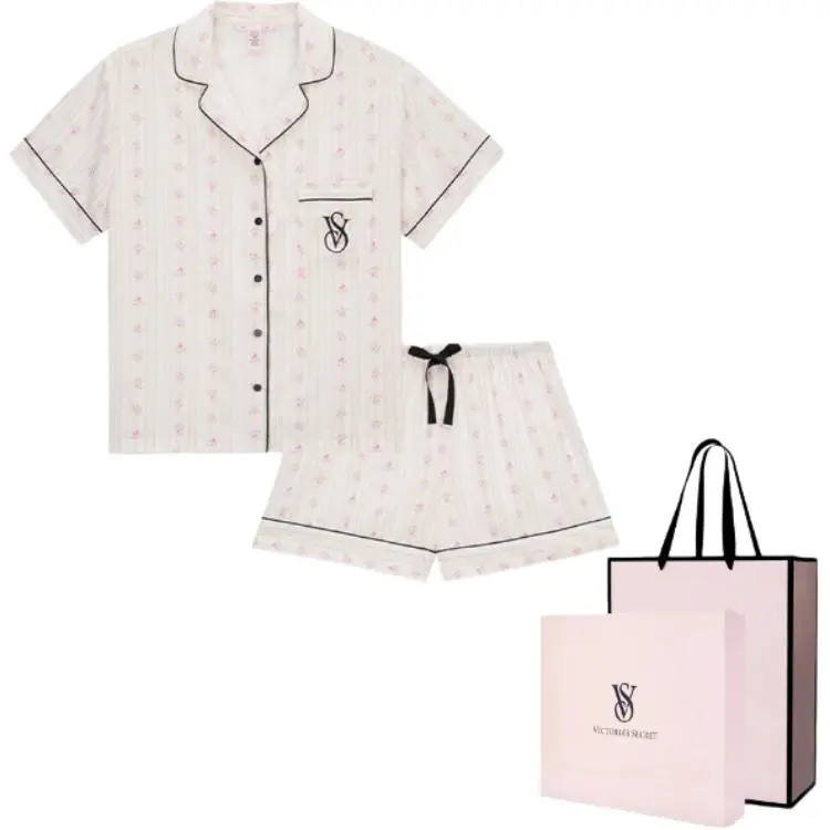 Victoria's Secret Pajama Set Box Women's Light Pink Floral