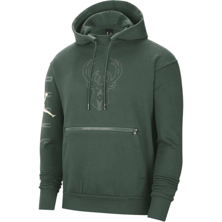 Jordan Nba Milwaukee Bucks Courtside Fleece Pullover Hoodie
