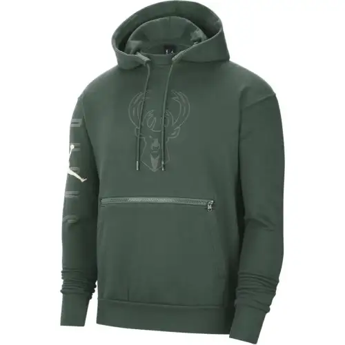 Jordan Nba Milwaukee Bucks Courtside Fleece Pullover Hoodie