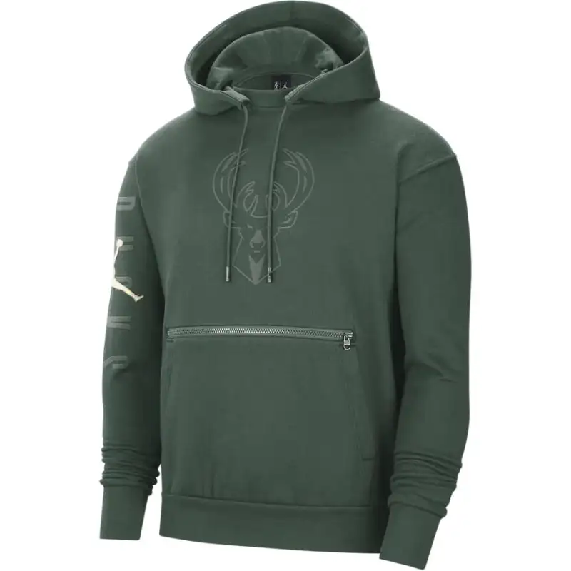 Jordan Nba Milwaukee Bucks Courtside Fleece Pullover Hoodie