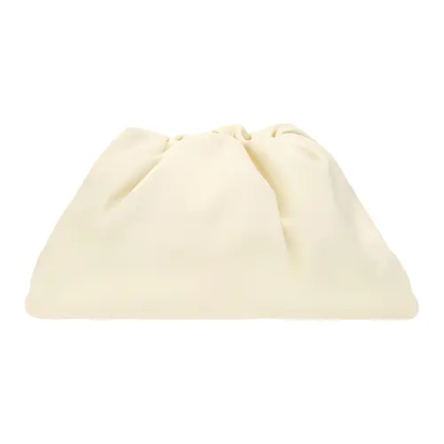 Bottega Veneta Calfskin One Shoulder Crossbody Clutch Women's Light Yellow