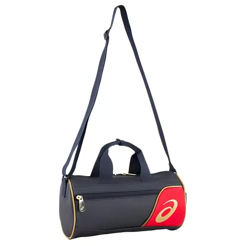 Asics Synthetic Leather Cylinder Bag, Crossbody Bag, Shoulder Bag Unisex Marine & Red