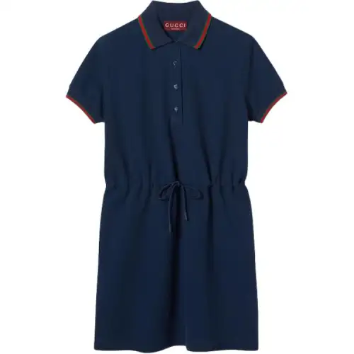GUCCI Cotton Piquet Polo Dress With Web