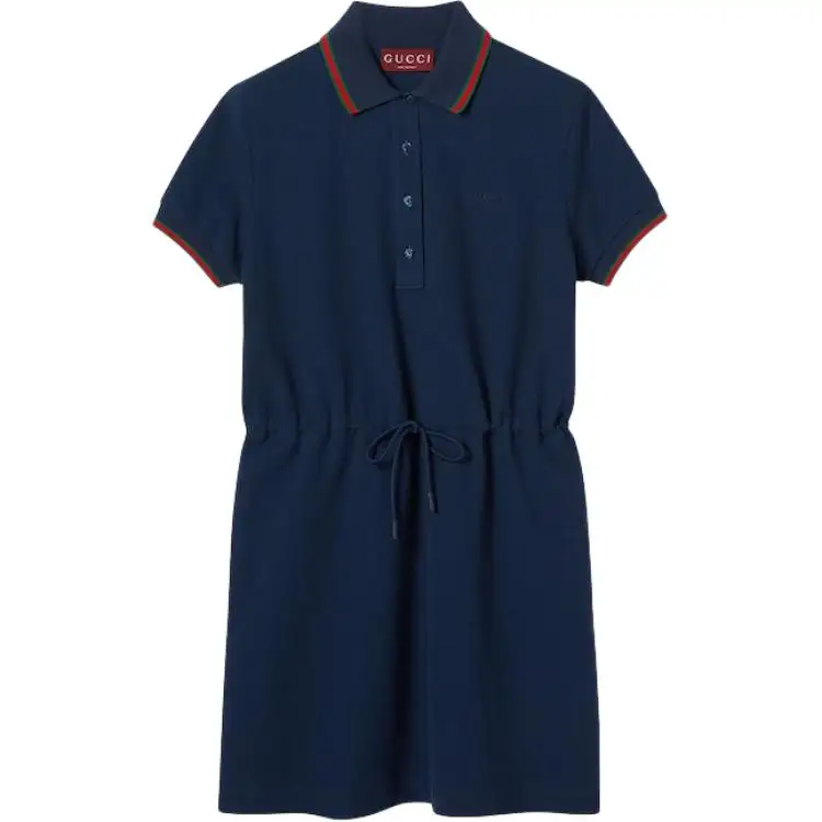 GUCCI Cotton Piquet Polo Dress With Web