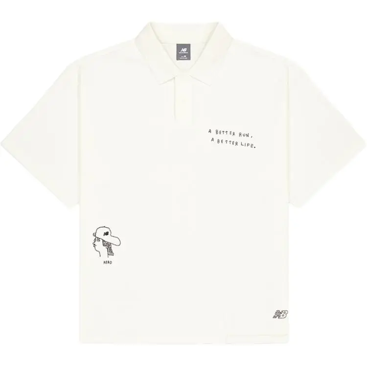 New Balance NB Grey SS25 Polo Shirt Men's White