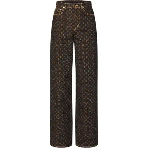 Lv Monogram Straight Cut Jeans