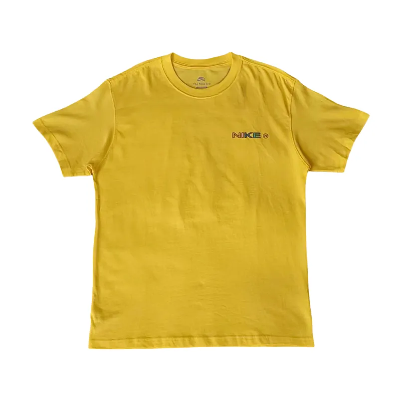 Nike T-Shirts Men's Yellow Crew Neck Moderate