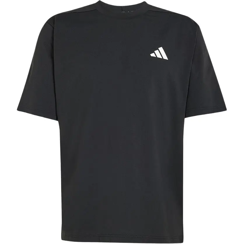 Adidas T-Shirts Men's Black Crew Neck Moderate Straight Fit