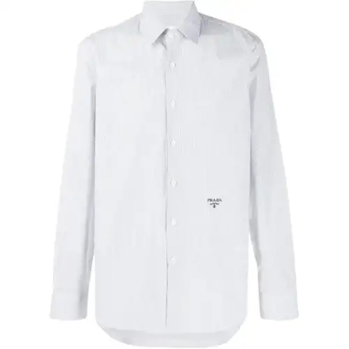PRADA Shirts Men's Light Blue Lapel Moderate Shirt