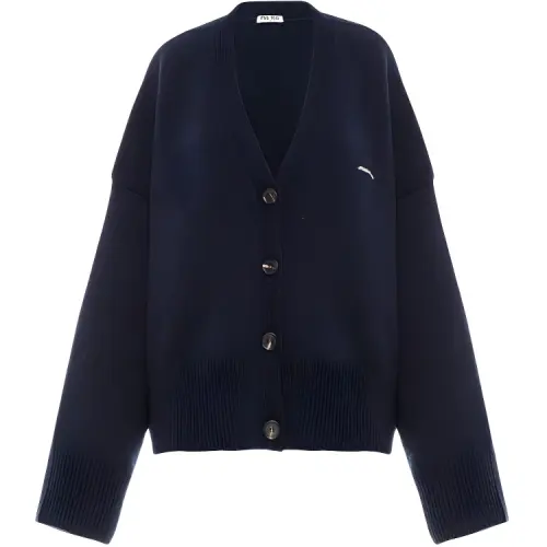 MIU MIU Loose Fit Knitwear Women's Blue
