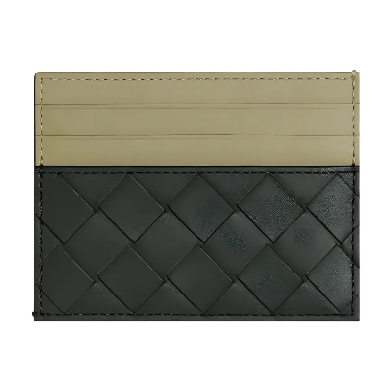 Bottega Veneta Cow Leather Card Holder Men's Dark Green/Stone Green